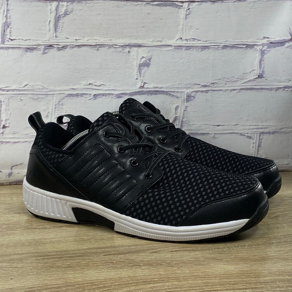Orthofeet Tacoma 521 Black Stretch Knit Sneakers Men's 11.5 X-Wide 4E Shoes
